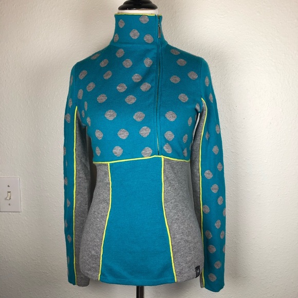 Neve Sweaters - Neve merino wool polka dot ski sweater small